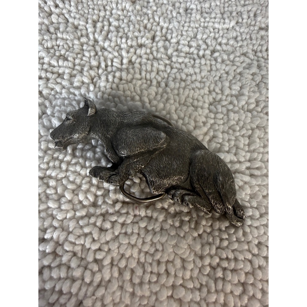 VTG Indiana Metal Craft Pewter‎ Dog Belt Buckle 1978 Made in USA